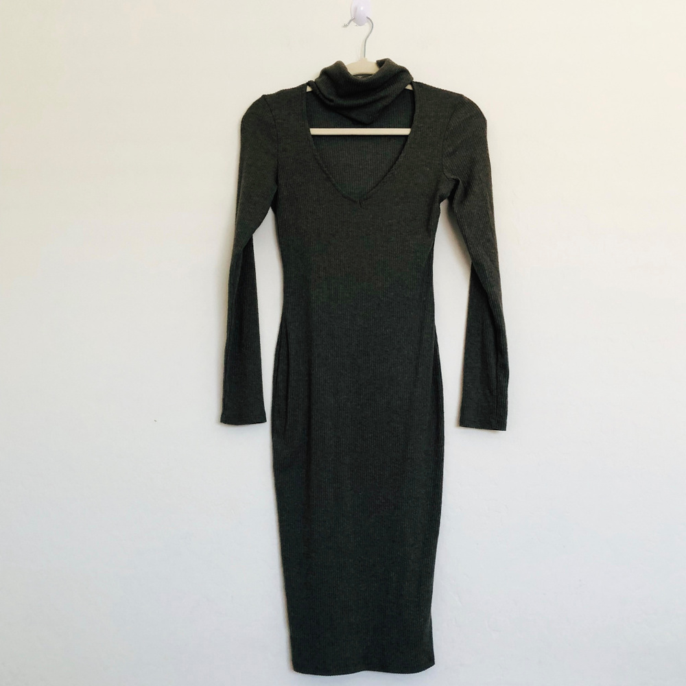 May Pink Green Long Sleeve Dress